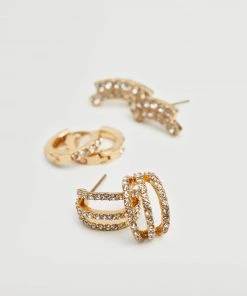 Mango Crystal Pack Earrings Gold -Mango Jewellery Wallets Belts For Women Sales unnamed file 457