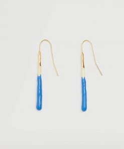 Mango Thin Metal Earrings Gold