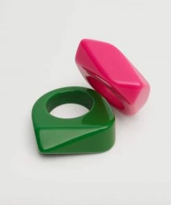 Mango 2-pack Resin Rings Green -Mango Jewellery Wallets Belts For Women Sales unnamed file 484