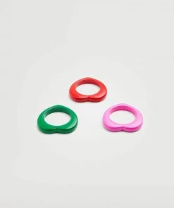 Mango Metal Ring Set Green