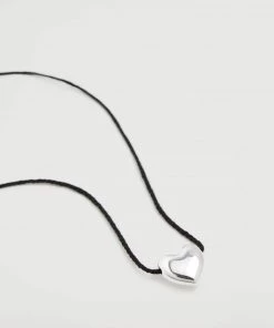 Mango Heart Pendant Necklace Silver -Mango Jewellery Wallets Belts For Women Sales unnamed file 503