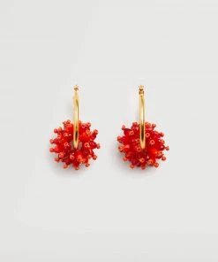 Mango Crystal Beads Earrings Gold