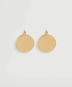 Mango Circular Pendant Earrings Gold