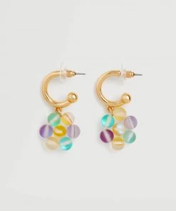 Mango Crystal Beads Earrings Gold
