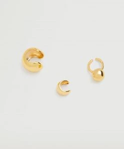 Mango Ear Cuff And Earring Set Gold