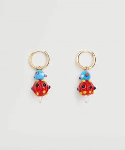 Mango Mixed Pendant Earrings Gold