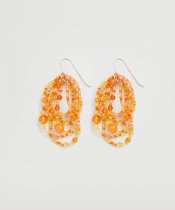 Mango Pendant Crystals Earrings Gold