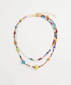 Mango Mixed Bead Necklace Red