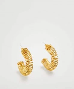 Mango Metallic Hoop Earrings Gold -Mango Jewellery Wallets Belts For Women Sales unnamed file 604