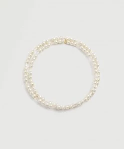 Mango Crystal Bead Necklace White