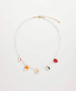 Mango Mixed Bead Necklace Gold
