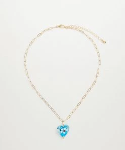 Mango Heart Pendant Necklace Gold