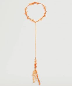 Mango Crystal Bead Necklace Pink