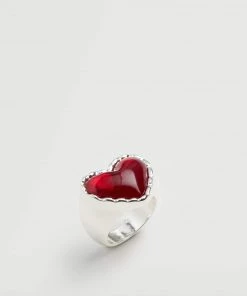 Mango Heart Ring Silver -Mango Jewellery Wallets Belts For Women Sales unnamed file 665