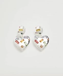 Mango Heart-shape Earrings Silver