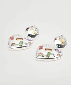 Mango Heart-shape Earrings Silver -Mango Jewellery Wallets Belts For Women Sales unnamed file 669