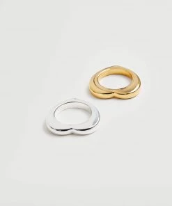 Mango Metal Ring Set Gold