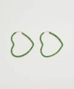 Mango Heart-shape Earrings Green