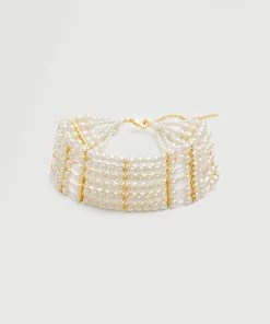 Mango Crystal Choker Necklace White