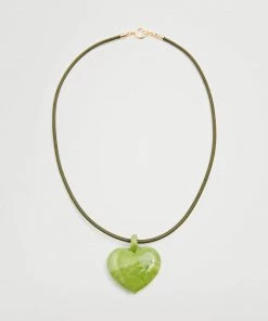 Mango Heart Pendant Necklace Gold