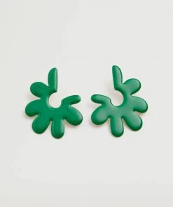 Mango Floral Earrings Green