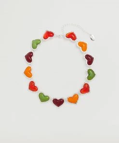 Mango Heart Necklace Silver