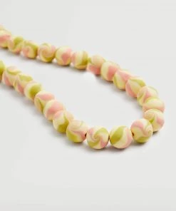 Mango Clay Bead Necklace Pastel Yellow -Mango Jewellery Wallets Belts For Women Sales unnamed file 724