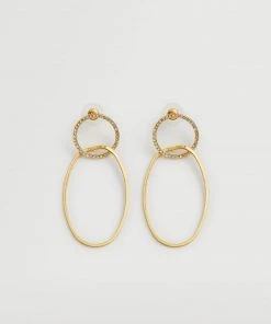 Mango Sparkled Hoop Earrings Gold