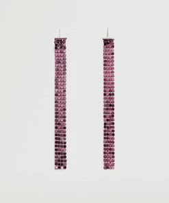 Mango Glitter Waterfall Earrings Burgundy