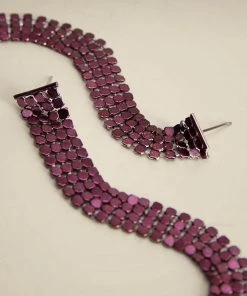 Mango Glitter Waterfall Earrings Burgundy -Mango Jewellery Wallets Belts For Women Sales unnamed file 753