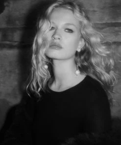 Mango Crystal Beads Earrings Silver