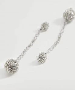 Mango Crystal Beads Earrings Silver -Mango Jewellery Wallets Belts For Women Sales unnamed file 758