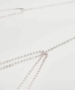 Mango Strass Body Chain Silver