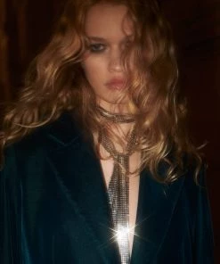 Mango Waterfall Bow Necklace Silver