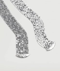 Mango Waterfall Bow Necklace Silver -Mango Jewellery Wallets Belts For Women Sales unnamed file 796