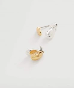 Mango Mixed Asymmetric Earrings Gold -Mango Jewellery Wallets Belts For Women Sales unnamed file 821