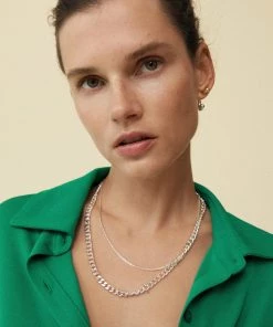 Mango Double Chain Necklace Silver