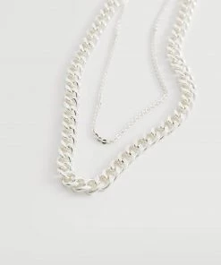 Mango Double Chain Necklace Silver -Mango Jewellery Wallets Belts For Women Sales unnamed file 828