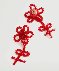Mango Crystal Flower Earrings Red -Mango Jewellery Wallets Belts For Women Sales unnamed file 833