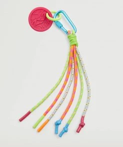 Mango Carabiner Keychain With Knot Fuchsia