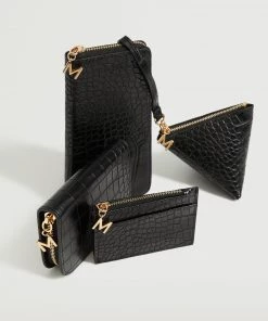 Mango Croc-effect Wallet Black -Mango Jewellery Wallets Belts For Women Sales unnamed file 910