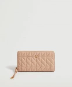 Mango Padded Logo Wallet Pastel Pink