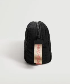 Mango Zipped Toiletry Bag With Logo Black -Mango Jewellery Wallets Belts For Women Sales unnamed file 926