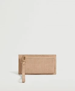 Mango Croc-effect Wallet Nude
