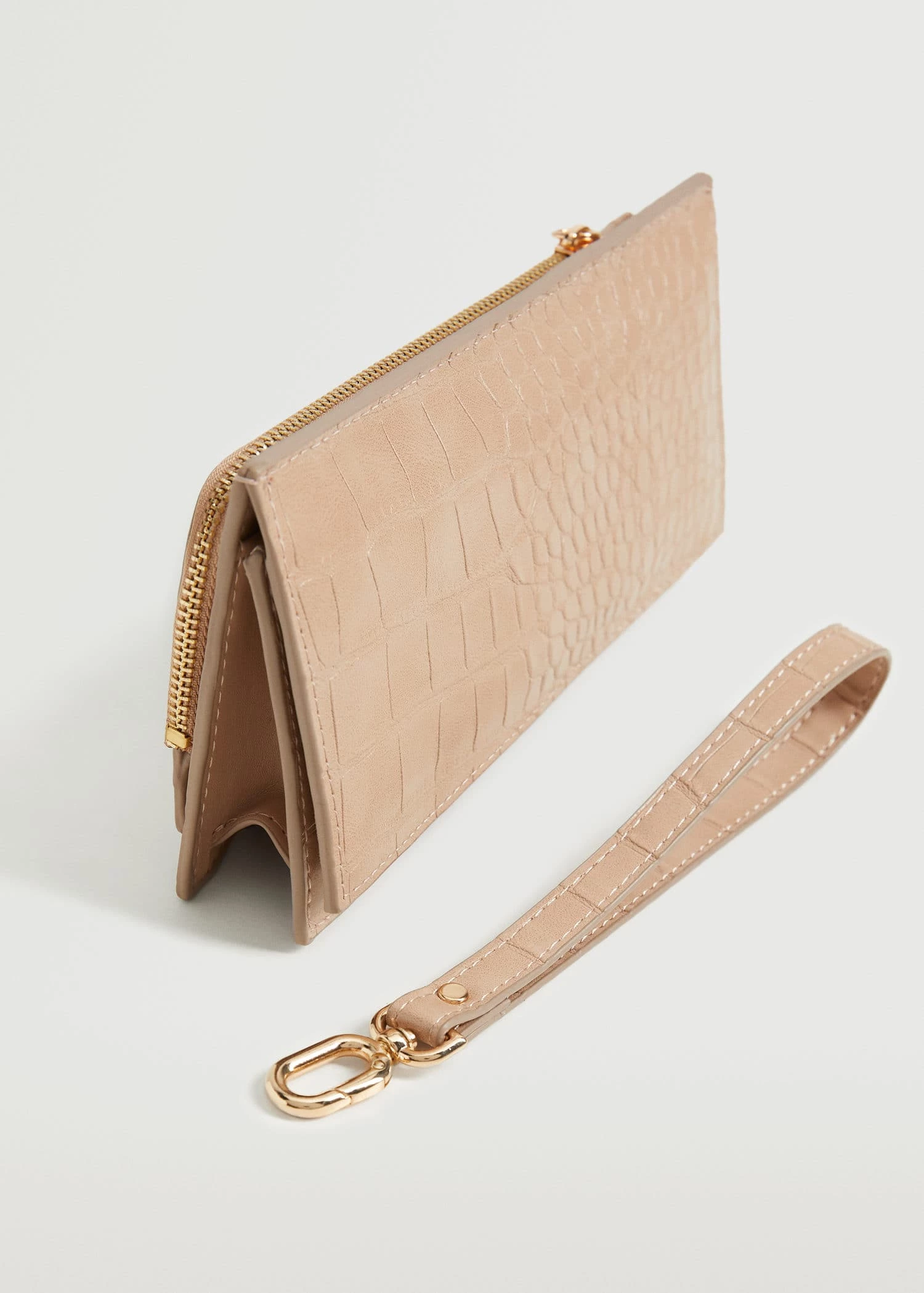 Mango Croc-effect Wallet Nude 4 Mango Croc-effect Wallet Nude - Image 4