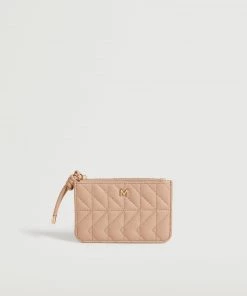 Mango Padded Logo Wallet Pastel Pink