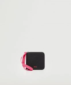 Mango Saffiano-effect Wallet Fuchsia